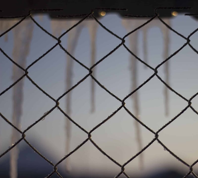 Detalhe da malha de uma rede de proteção